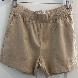 Ann Taylor High Waisted Linen Blend Beige Shorts